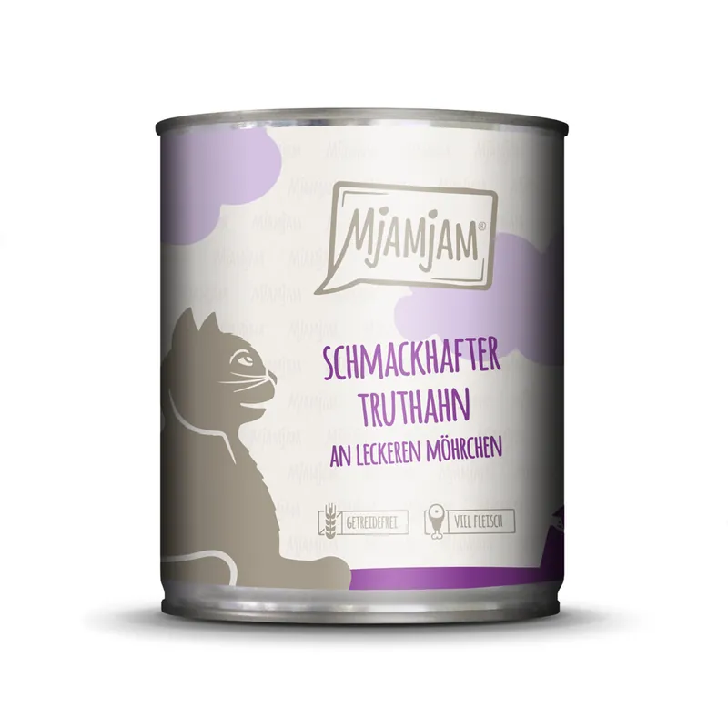 Direkt Vom Hersteller Sparpaket 24 x 800 g Mjamjam Schmackhafter Truthahn an leckeren Möhrchen Katzen Nassfutter